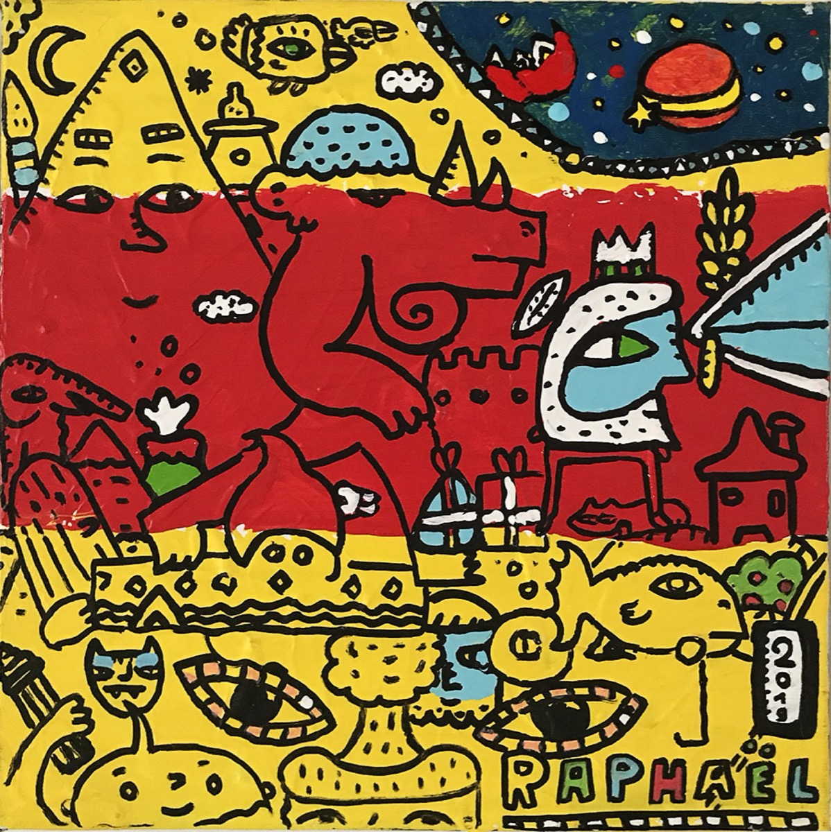 Rhino, a painting by Space Raphaël