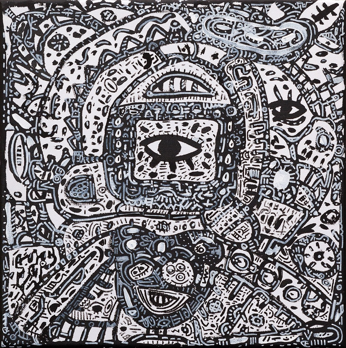 Television Rules The Nation, a painting by Space Raphaël