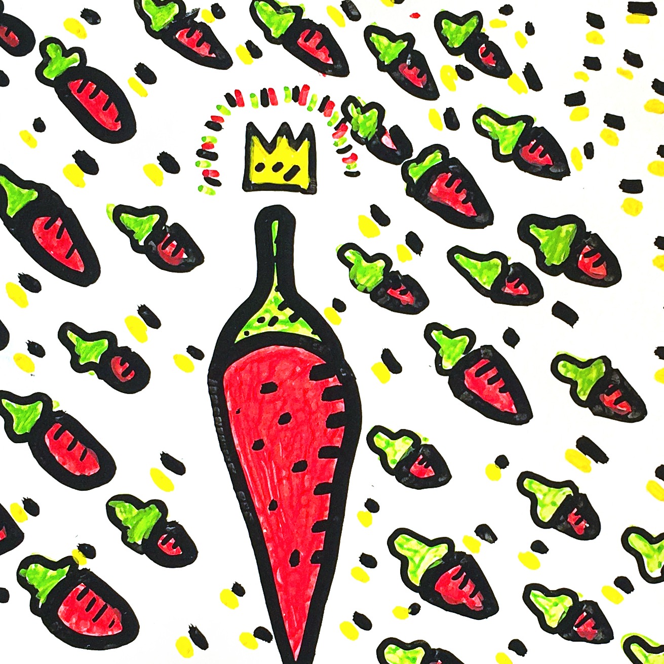 Le Roi des Piments — original painting artwork by Space Raphaël